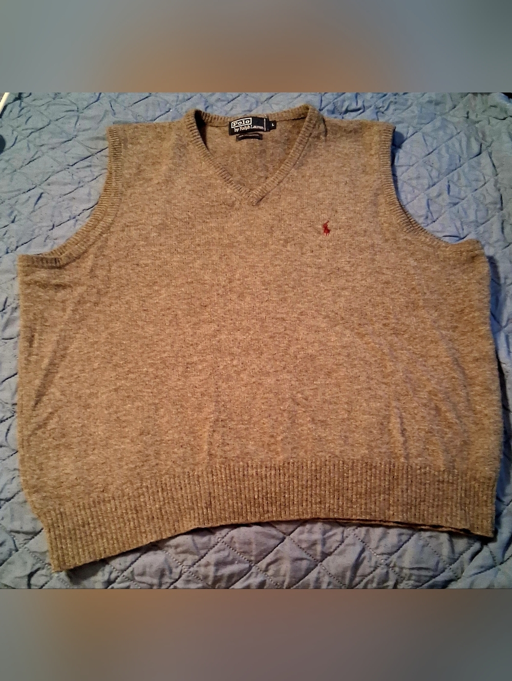 Polo Ralph Lauren Sz L. Vintage lambswool V-neck sweater vest. Soft!